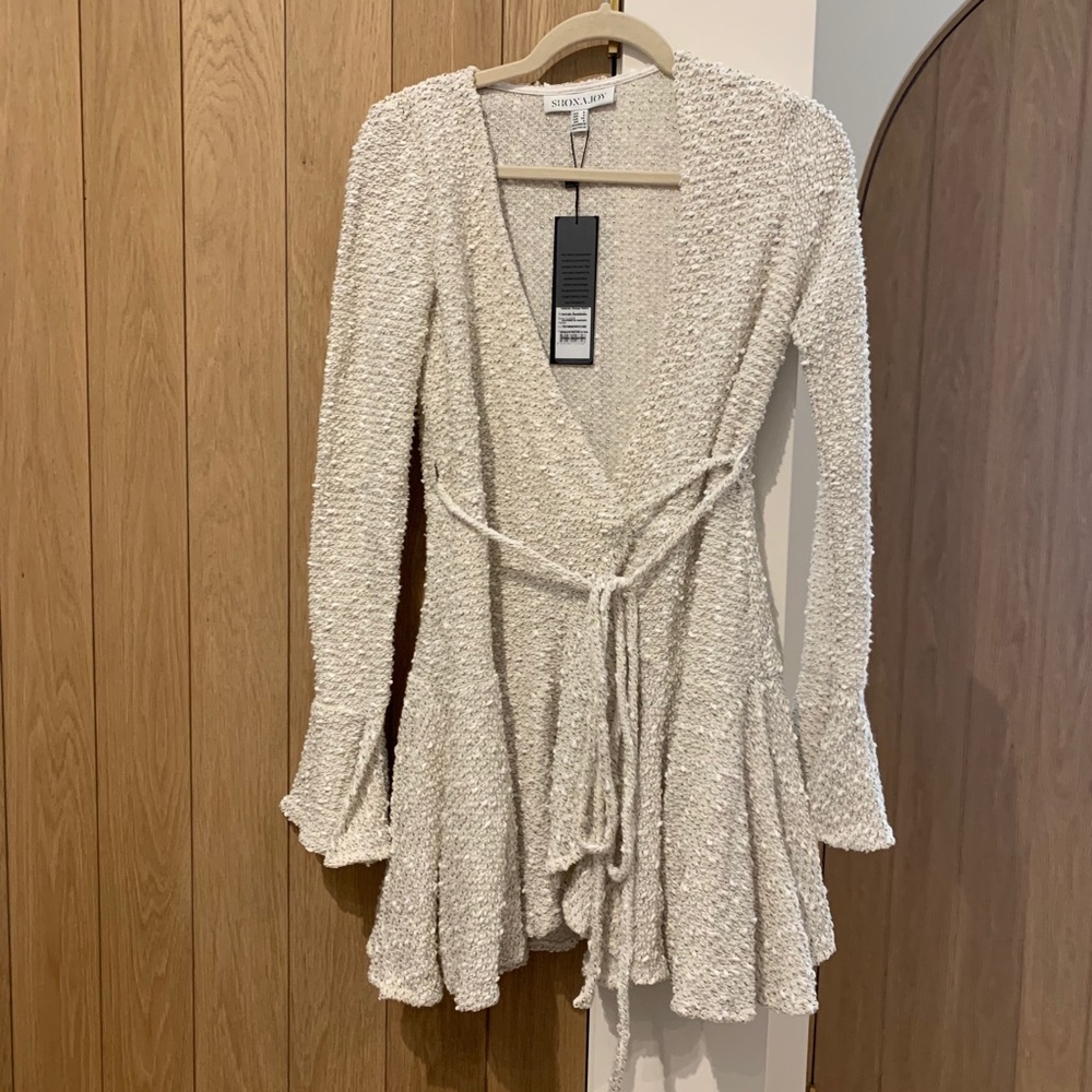 Shona Joy Frill Cuff Wrap Mini Dress